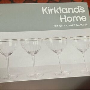 Coupe Glasses with Gold Rim - Set of 4